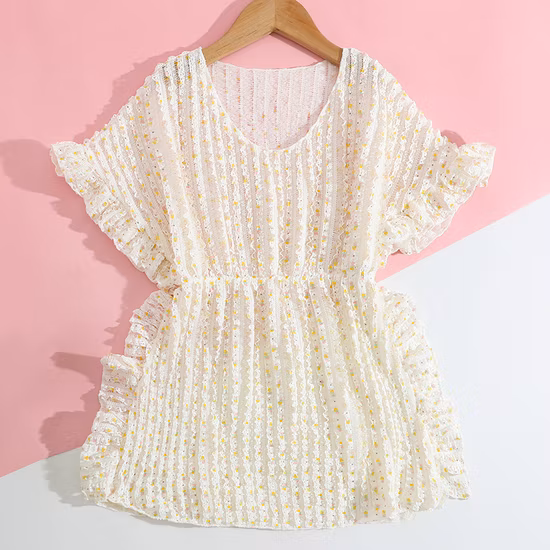 여름 의류 꽃 디자인 사용자 정의 어린이 얇은 활 민소매 드레스 소녀 패션 의류 드레스 아기 드레스 소녀 착용